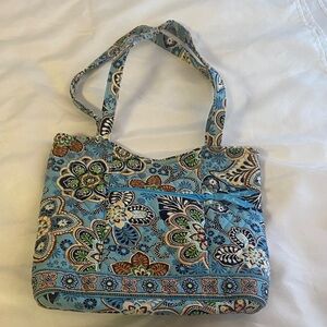 Vera Bradley Blue and Brown Floral Shoulder Bag